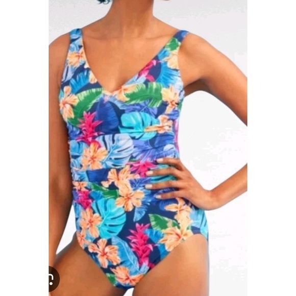 Miraclesuit x Talbots Other - Miraclesuit X Talbots One-Piece Tropical Floral Swimsuit Sz 20W Ruched